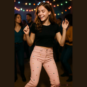 Stella McCartney Kids Girls' Pink Lohan Jewel Embellished Jeans pants 14years